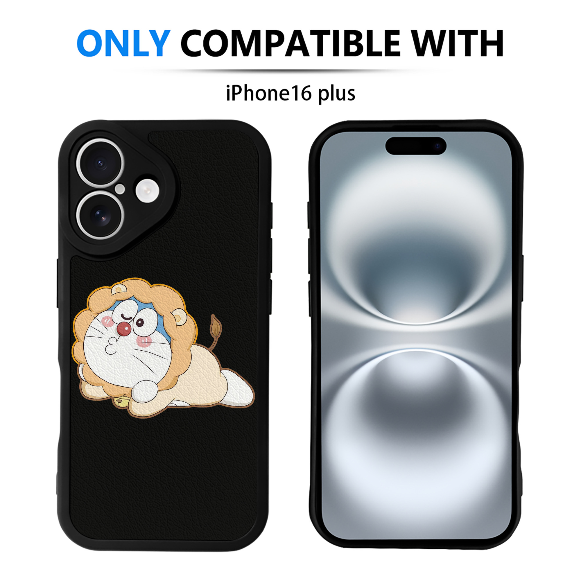 （画像用） ドラえもん Doraemon 【iPhone 16シリーズ対応】シリコンスマホケース（レザー調） 材質：シリコン